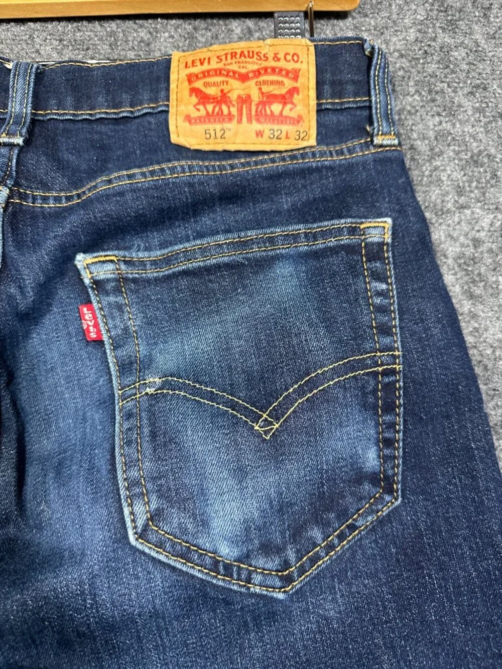 Levis 512 Jeans Mens 32 Cotton Stretch Medium Wash Slim Tapered Leg Pockets